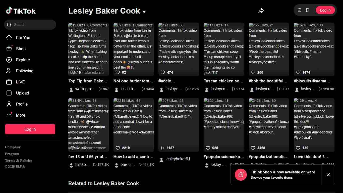 Lesley Baker Cook TikTok